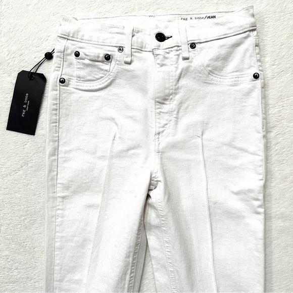 NWT $225 Rag & Bone High Rise Ankle Skinny Jeans White 25 - Picture 9 of 14